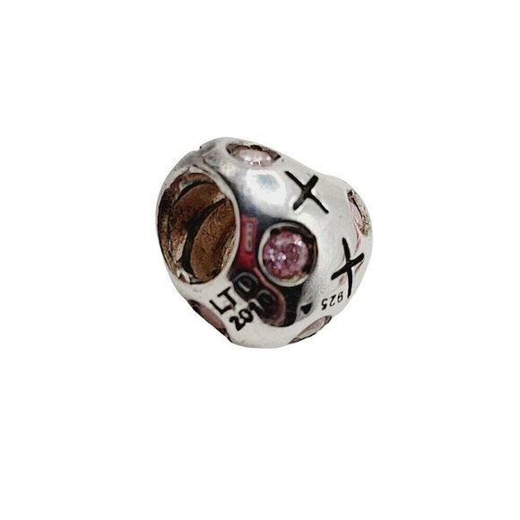 Chamilia Swarovski 2010 Ltd Edition XOXO Heart Charm Bead 925 Sterling Silver - Picture 3 of 8
